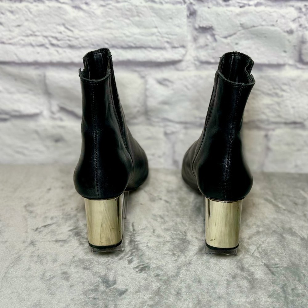 Zara Black & Silver Leather Chelsea Boots - Picture 4 of 6